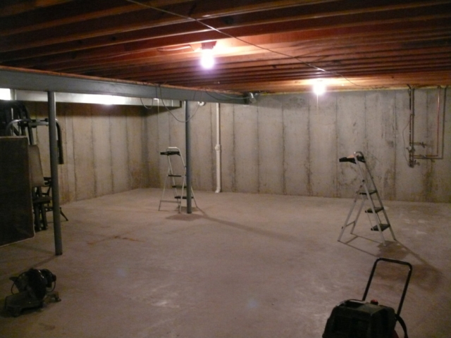 Basement finish before pic.