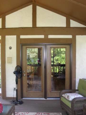 New Provia Atrium Door Installed with Embossed woodgrain steel skin.